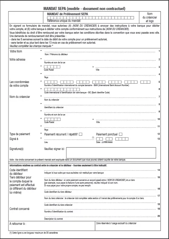 autorisation de prélèvement