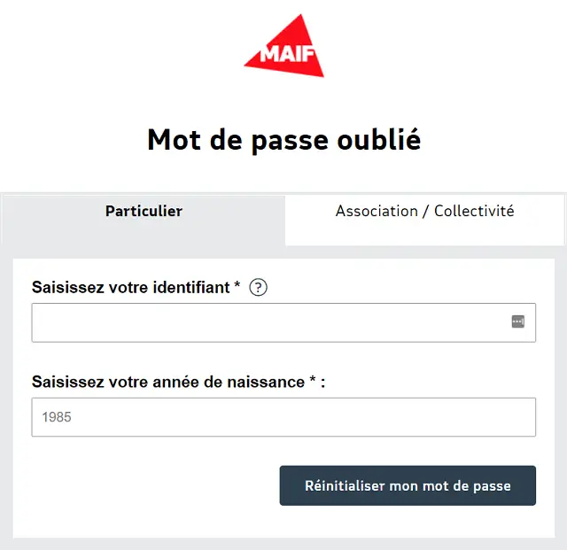 mot de passe maif oublié