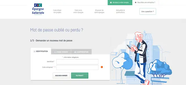 mot de passe cic epargne salariale perdu